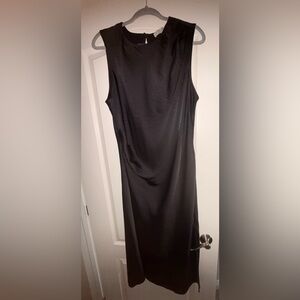 **NEW*** LOFT Black Satin Sleeveless Midi Dress